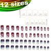 Eitonbu 2 sets 48 pcs Crack Gradient pattern French Square Press on Nails,Fake Nails with Nail Glue,Stick Glue on Nails False Nails Acrylic Nails for Women(Wine Red Gradient，Purple blue Gradient)…