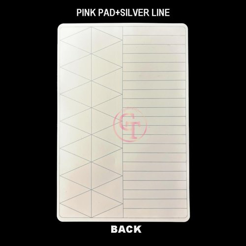 2PCS Doulbe Sides Silicone Practice Skin 1.5mm Thickness Permanent Makeup Tattoo Practice Pad for Eyebrow/Lip Practice (Pink Pad+Silver Line)