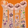 EMOME Glitter Halloween Tattoos for Kids, Halloween Party Supplies Tattoos Stickers for Boys Girls, Kids Tattoos Bulk for Halloween Party Favors Decorations