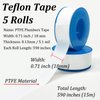 5 Rolls Premium Teflon Tape Plumbing, Plumbers Tape for leaks, PTFE Tape, Thread Seal Tape for Shower Head, Waterproof Pipe Sealant Tape, Water Hose Faucet Repair Sealing Tape (0.71Inch*590Inches)