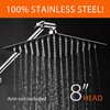 HotelSpa 8-inch 100% Stainless Steel Rainfall Shower Head with Ultra-Thin Low Profile, Waterfall Coverage, and 64 Easy-to-Clean Jets, Simple Install Without Tools – Chrome Finish