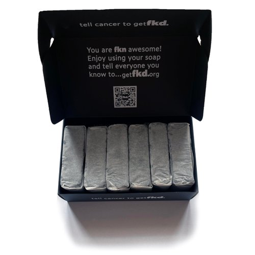fkd. 6 Pack. Luxury 3-in-1 Hand made, Charcoal detox soap bar for men (Face, Body & Hair)., Black