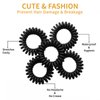 QIUTIMIY 16Pcs Spiral Hair Ties, (Frosted Black) Hair Elastic Coils for Women and Girls, Waterproof Phone Cord Hair Scrunchies Accessories Bands for Ponytails and Updos