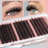 Yawamica Lash Clusters Wispy Eyelash Extension 10-18mm Individual Lashes D Curl Eyelash Clusters 40D+50D+60D Volume Cluster Eyelash Extensions Pestañas Pelo a Pelo DIY Lash Extension at Home