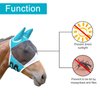 Andiker Soft Mesh Horse Fly Mask with Ears, Breathable Horse Face Mask Protect Eyes and Face (Small, Green)