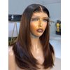 Youleas Ombre Lace Front Wig Human Hair 180% Density 13x4 Pre Bleached Pre Plucked Human Hair Wig 1B/4 Bob Wig Human Hair HD Invisible Lace Front Wigs Human Hair Straight Real Hair Wigs (20inches)