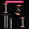 XXL No C Curve Square Nail Tips for Acrylic Nails Professional Set, SWETIDY 200PCS Clear Straight Square Shape Nail Tips Half Cover Long Fake Nails for Nail Salon and DIY Nail Art