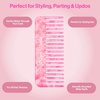 Rizos Curls Wide Tooth Styling Comb, Shower Comb for Detangling, Parting & Styling Comb, Gentle Comb for all Hair Textures, Pink