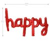 Happy Birthday Balloons Banner 16 Inch Hanging Birthday Balloons 3D Silver Foil Cursive Script Letter Balloons for Kids and Adults Birthday Party Decorations Supplies (Red)