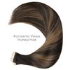 WENNALIFE Tape in Hair Extensions Human Hair, 40pcs 100g 16 inch Balayage Dark Brown Mixed Chestnut Brown Hair Extensions Real Human Hair Straight Tape in Extensions Invisible Human Hair Extensions