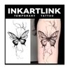 INKARTLINK Tattoo Tech, 2 Sheets Medium Semi Permanent Tattoo, Adult Art Design Temporary Tattoos, Lasts 1-2 Weeks, Waterproof, Realistic Look, No Adhesive, No Reflection (Butterfly Texture Design)