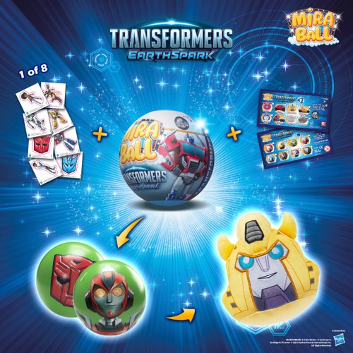 Transformers MiraBall Mystery Expandable MAXI Plush to Unbox, Collectible Squishy and Soft Plush with 4 Surprise, Limited Edition, Great Toy Gift for Kids Aged 3+ (1-Pack)