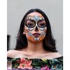 Face Jewels Festival Halloween Face Tattoos Stickers Day of the Dead Face Jewelry Rhinestones Crystals Stickers Green Red Blue Crystal DIY Temporary Tattoo for Hair Carnival Party 3PCS