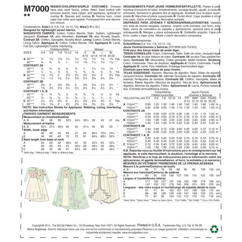 McCall's M7000 Women and Girl's Fairy Tale Snow Princess Costume Sewing Pattern, Sizes 3-14