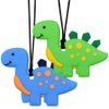 Chew Necklaces for Sensory Kids, Silicone Dinosaur Chewy Toys for Boys with Autism, ADHD, SPD, Chewing Necklaces for Anxiety, Reduce Fidgeting for Children…