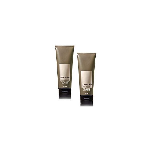 Bath and Body Works 2 Pack Men's Collection Ultra Shea Body Cream TEAKWOOD. 8 Oz