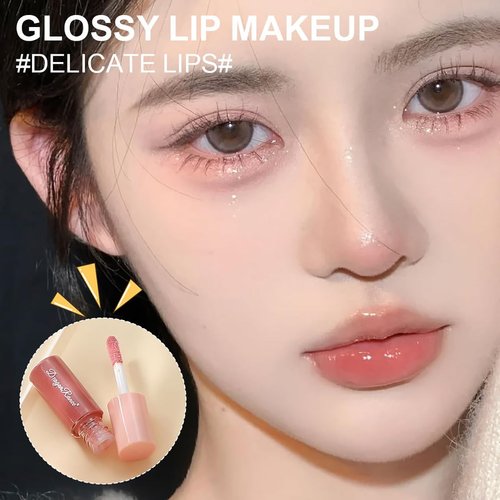 Alisesun 10 Colors Lip Tint Stain Set, Korean Plumping Lip Gloss Watery Lip Stain, Multi-use for Mini Liquid Lipstick & Cheek Tint Long Lasting Vivid Color # 03