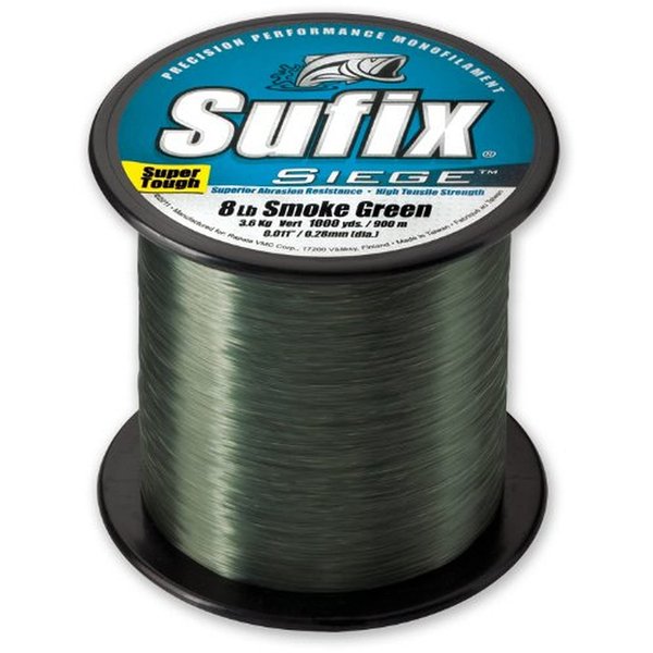 Sufix Siege 3000-Yards Spool Size Fishing Line (Smoke Green, 17-Pound)