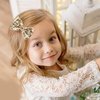Love Fairy 3-Inch Glitter Bow Hairpin - Sparkling Sequin Bow Tie Hair Clip for Girls,Teens, and Women (Champagne Gold)