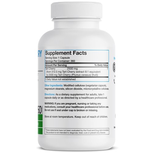 Bronson Tart Cherry Extract 2500 mg Vegetarian Capsules with Antioxidants and Flavonoids Non-GMO, 360 Count