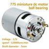 775 DC Motor DC 12V - 24V Max 12000 RPM Ball Bearing Large Torque High Power Low Noise Gear Motor Electronic Component Motor 2-Pack（with Bracket）