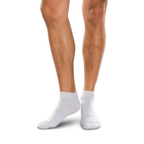 SMARTKNIT Seamless Mini-Crew Socks for Diabetes, Arthritis or Sensitive Feet, 1 Pair (2 Count), Small, Grey