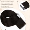 Hetto Tape in Hair Extensions #2 Darkest Brown Tape in Extensions Real Human Hair 22 Inch Silky Remy Hair Tape in Extensions Straight 22 Inch 50g 20Pcs