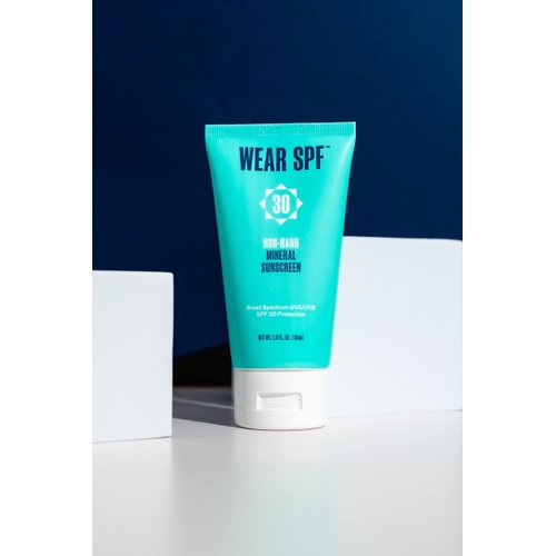WearSPF Non-Nano Mineral Sunscreen SPF 30 broad-spectrum reef-safe Zinc Oxide lotion for face and body, 2 oz