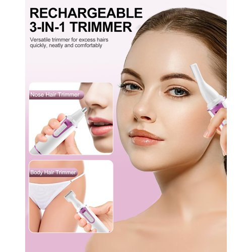 AREYZIN Nose Hair Trimmer for Women Rechargeable Eyebrow & Facial Hair Trimmer for Men, Professional Painless Nose Trimmer with IPX7 Waterproof, Dual Edge Blades for Easy Cleaning