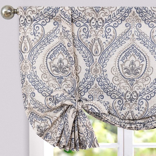 jinchan Faux Linen Kitchen Tie up Valance for Windows 18 Inch Farmhouse Window Valance for Living Room Bathroom Light Blocking Rod Pocket Country Rustic Small Window Curtains Drapes 1 Panel Ivory