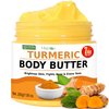 Turmeric Face Cream – All Natural Skin Brightening Lotion – Turmeric Whipped Body Butter for Dark Spots, Hyperpigmentation – Turmeric Skincare Cleanses, Fights Acne, Evens Tone, Scars, Sun Damage