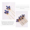 Yean Baroque Bridal Hair Pins Silver Rhinestones Wedding Hair Comb Something Blue Hair Piece for Women and Girls(3 Pcs) (Gold)
