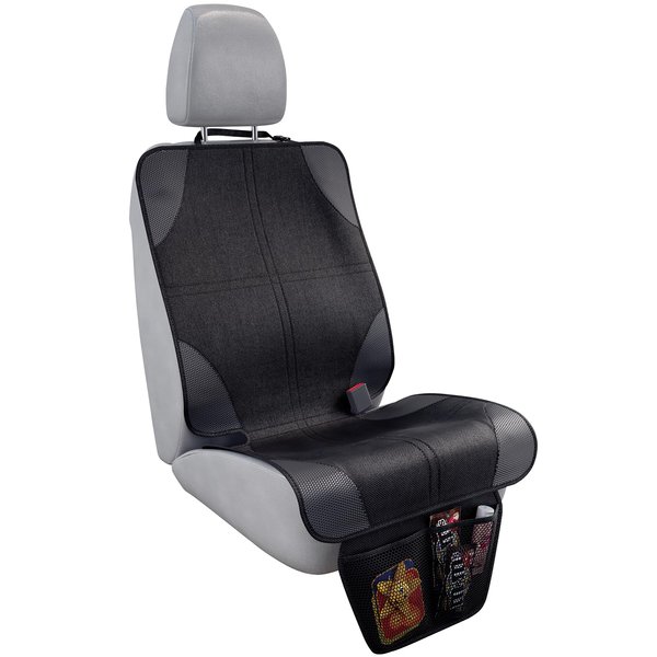 Car Seat Protector With Thick Padding and 2 Storage Pockets - Non-Slip Under Carseat Cover for Baby