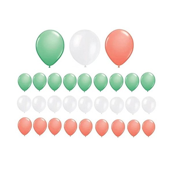 Neo LOONS® 10" Pastel White & Mint Green & Coral Premium Latex Balloons - Great for Kids, Adult Birthdays, Weddings, Receptions, Baby Showers, Water Fights, or Any Celebration, Pack of 30