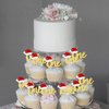 Rsstarxi 24 Pack Christmas 1st Birthday Cupcake Toppers Glitter Xmas Hat One Cupcake Picks Merry Christmas Cake Decorations for Christmas Theme Baby Shower Kids First Birthday Party Supplies Gold
