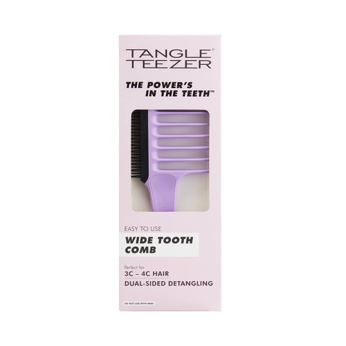 Tangle Teezer The Wide Tooth Comb for Curly Hair, Double-Sided Detangling Comb for 3c to 4c Hair, Lilac