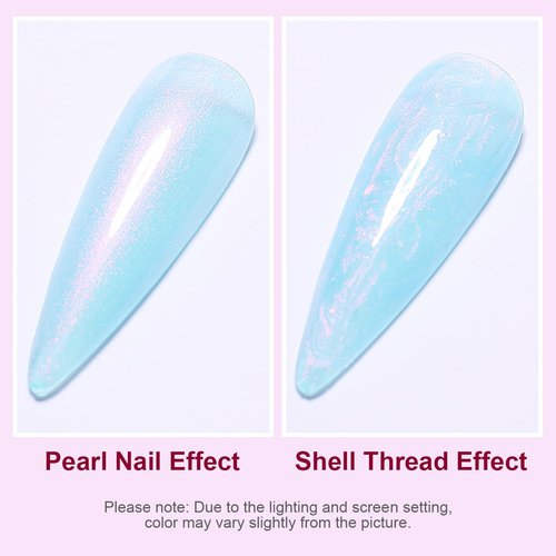 AIMEILI Pearl Gel Nail Polish, Shimmer Mermaid Nail Gel Soak Off U V Gel Polish - (170) 10ml