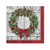 Creative Converting Rustic Wreath Christmas Party Tableware Beverage Napkins, Multicolor