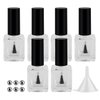 GTHER 6PCS 15ML Empty Nail Polish Glass Bottles with Brush Cap & Funnel & Mixing Balls for Nail Art