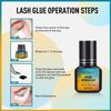 Lash Extension Glue Extra Strong 0.5-1s Sec Dry Sensitive Lash Glue for Extensions 7 Weeks Retention Strong Hold Black Eyelash Glue for Lash Extensions Professional Use Only 5ml