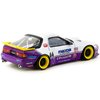 RX-7 FC3S Pandem RHD (Right Hand Drive) #66 White and Purple with Graphics Hobby64 Series 1/64 Diecast Model Car by Tarmac Works T64-066-WP