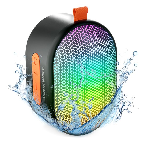 ROFALL Bluetooth Speakers Portable, Wireless Speaker with RGB Lights, HD Sound, 5 Watts, Compact Size, Dual Pairing, TWS, Waterproof, Suitable for Mobile Phones, Tablets and Laptops