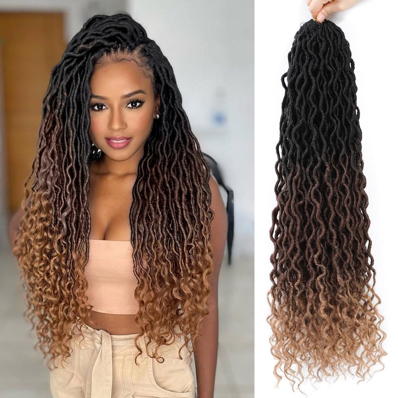Faux Locs 20 Inch 6 Packs Ombre Goddess Locs Crochet Hair for Black ...