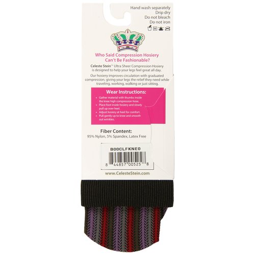 Celeste Stein Therapeutic Compression Socks, Multi-Stripe KNT, 8-15 mmHg, Mild