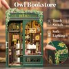 CUTEBEE Book Nook Kit - DIY Miniature House Kit for Beginners and Adults, Tiny House Dollhouse Booknook Library Bookshelf Decor, 3D Wooden Puzzle Gifts for Family and Friends (Owl Bookstore)
