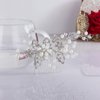 CROWN GUIDE Bridal Hair Comb Clip Pin Rhinestone Pearl Wedding Hair Accessories for Women Brides Bridesmaid Hairpiece Silver