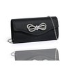 MUDUO Women Diamond Bow Evening Bag Rhinestone Clutch Purse Wedding Prom Purse Formal Cocktail Party Handbag… (Black)