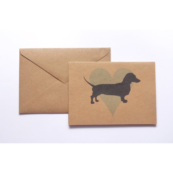 Dachshund Blue Heart Stationery Note Card Set