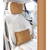 Kwak's Headrest Waist Cushion Set, Maybach Design S Class Super Soft Car Headrest Pillow Lumbar Support Fraud Suede Cover PP Cotton Filling Cushion (Brown)