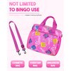 Bingo Bag for Bingo Set Stuff Supplies Bingo Bags with Pockets for Bingo Kit Equipment Pink Bingo Dauber Bag for Dabbers Dobbers Bingo Accessories for Women Lady Bingo Prizes for Bingo Lovers Players